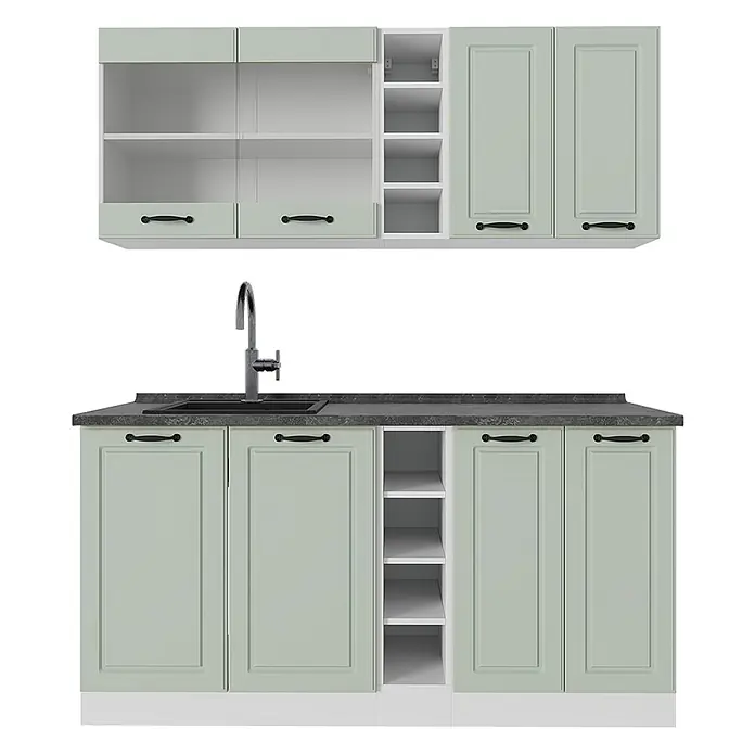 Singleküche R-Line 160 cm Mint Landhaus Art.-Nr. 71016 - 
