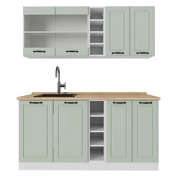 Singleküche R-Line 160 cm Mint Landhaus Art.-Nr. 71017 - 