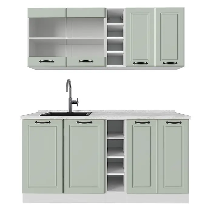 Singleküche R-Line 160 cm Mint Landhaus Art.-Nr. 71018 - 