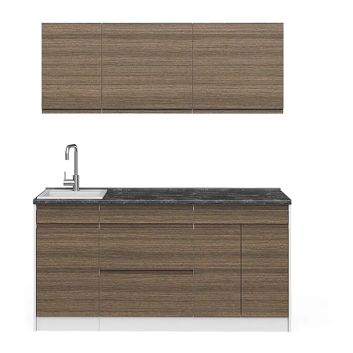 Singleküche R-Line 160 cm Tabak-Walnuss Art.-Nr. 70566 - 