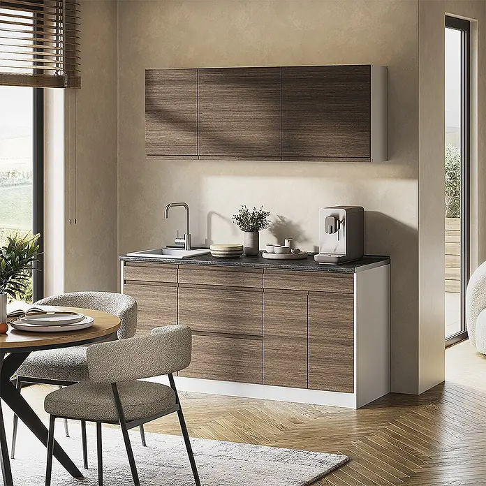 Singleküche R-Line 160 cm Tabak-Walnuss Art.-Nr. 70566 - 