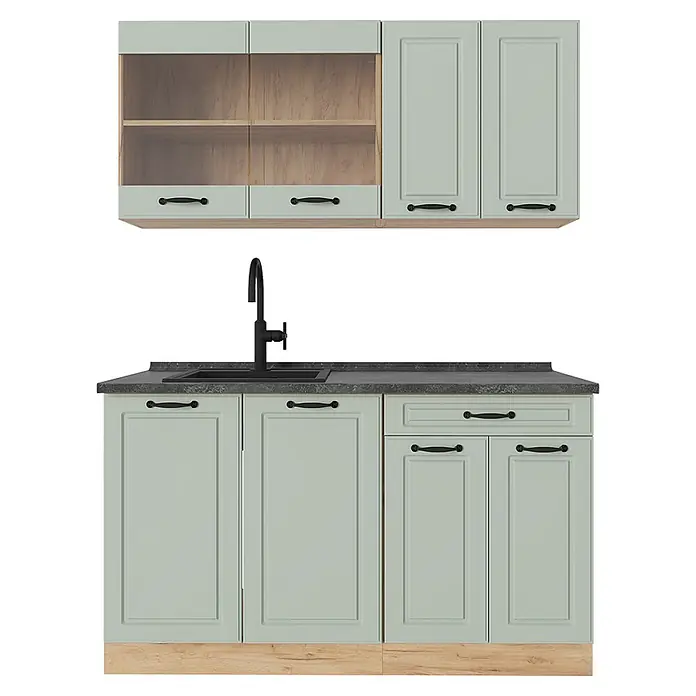Singleküche R-Line 140 cm Mint Landhaus Art.-Nr. 71032 - 