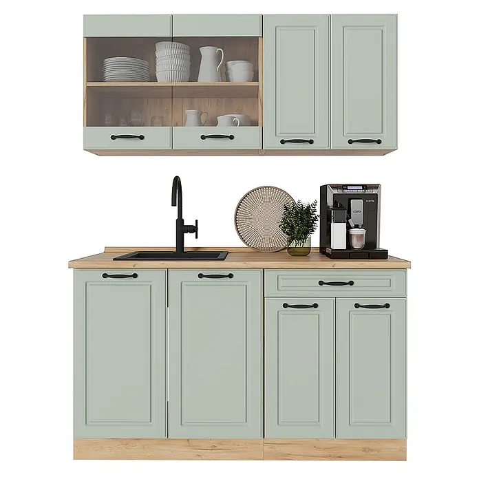 Singleküche R-Line 140 cm Mint Landhaus Art.-Nr. 71032 - 