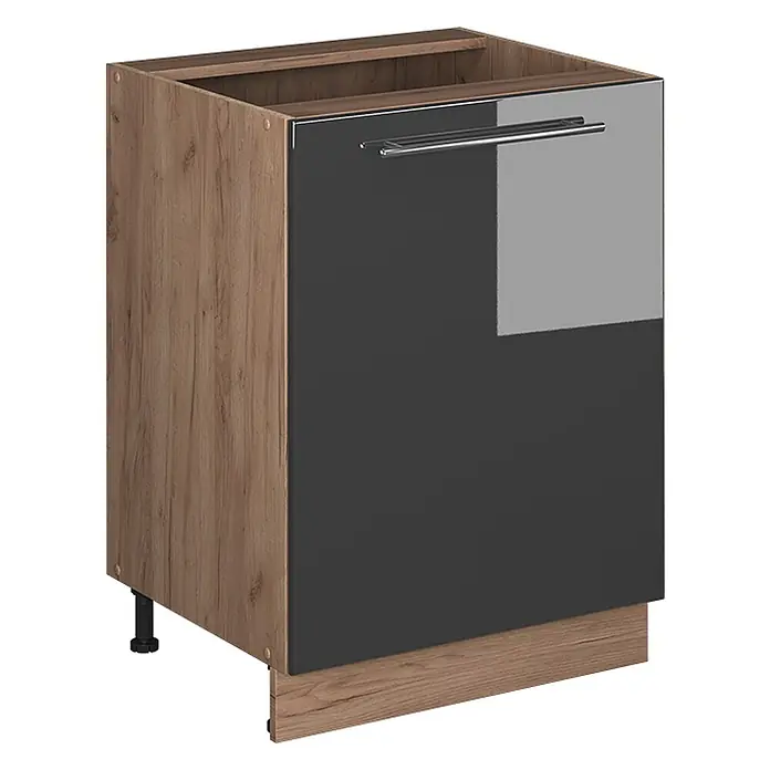 Küchenunterschrank Fame-Line 60 cm Anthrazit Hochglanz Art.-Nr. 65185 - 