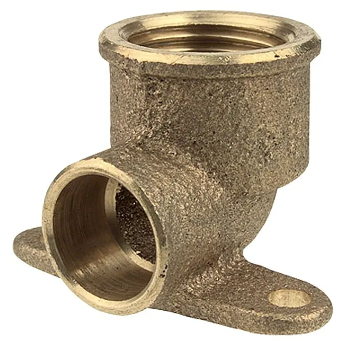 Deckenwinkel 4472g - Durchmesser: 12 mm, Innengewinde: ⅜″, Rotguss - Messing-Winkelstück mit Gewinde und Montageflansch für Rohrverbindungen in Sanitär- und Heizungsinstallationen.