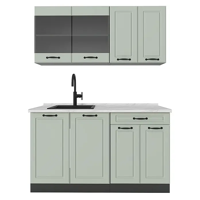 Singleküche R-Line 140 cm Mint Landhaus Art.-Nr. 71027 - 