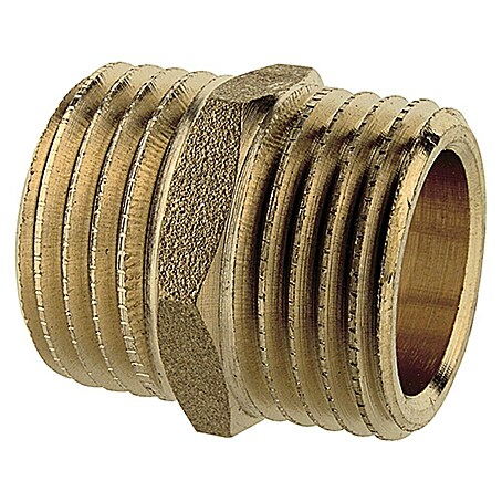 Doppelnippel (1″, Messing, Blank)