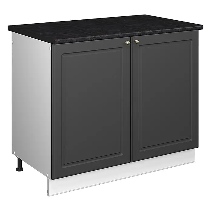Spülenunterschrank Fame-Line 100 cm Anthrazit-Gold Landhaus Art.-Nr. 61899 - 
