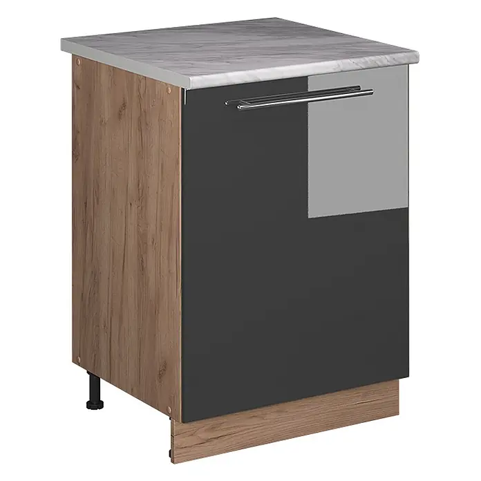 Küchenunterschrank Fame-Line 60 cm Anthrazit Hochglanz Art.-Nr. 65188 - 