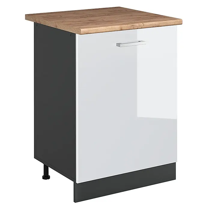 Küchenunterschrank R-Line 60 cm Weiß Hochglanz Art.-Nr. 72080 - 