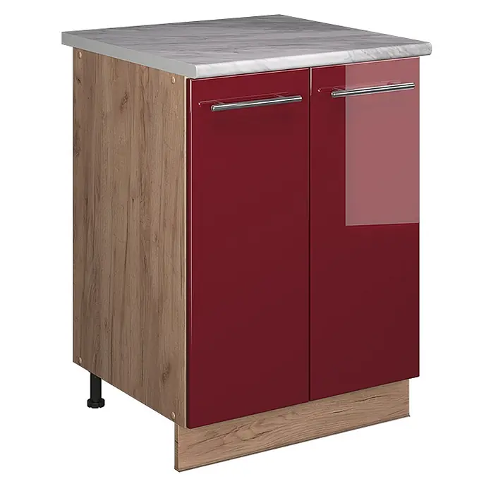 Spülenunterschrank Fame-Line 60 cm Bordeaux Hochglanz Art.-Nr. 65228 - 