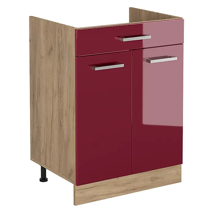 Küchenunterschrank R-Line 60 cm Rot Hochglanz Art.-Nr. 61201 - 