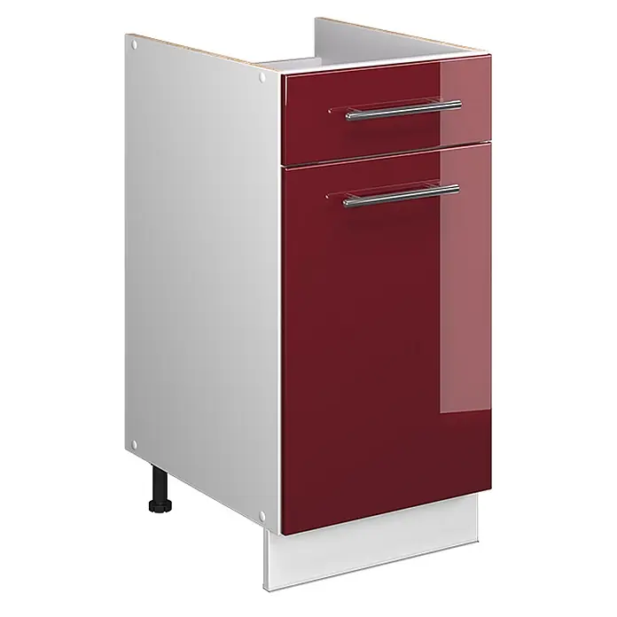 Küchenunterschrank Fame-Line 40 cm Bordeaux Hochglanz Art.-Nr. 60902 - 