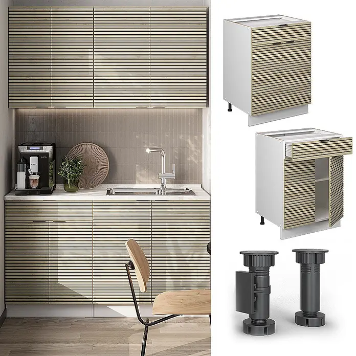 Küchenunterschrank Fame-Line 60 cm Eiche Paneel Art.-Nr. 60981 - 