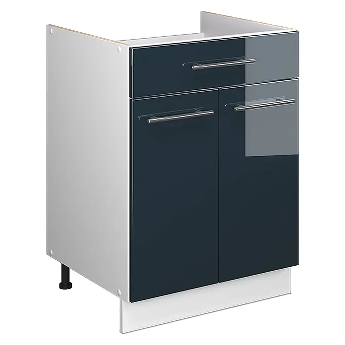 Küchenunterschrank Fame-Line 60 cm Dunkelblau Hochglanz Art.-Nr. 60977 - 