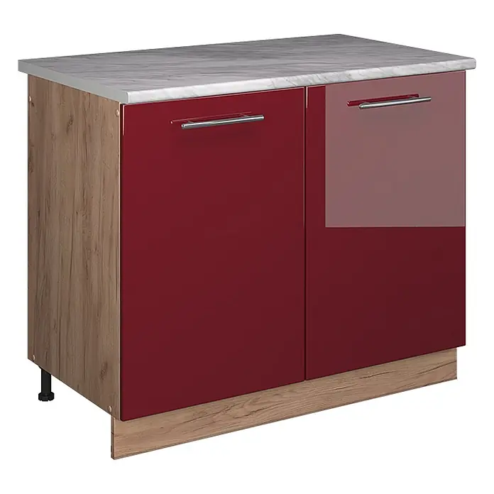 Spülenunterschrank Fame-Line 100 cm Bordeaux Hochglanz Art.-Nr. 61973 - 