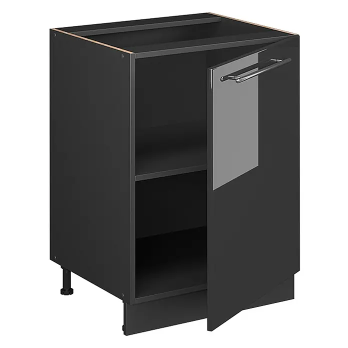 Küchenunterschrank Fame-Line 60 cm Anthrazit Hochglanz Art.-Nr. 65149 - 