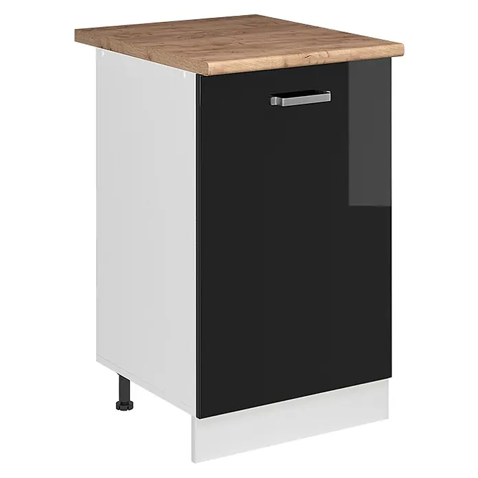 Küchenunterschrank R-Line 50 cm Schwarz Hochglanz Art.-Nr. 70157 - 