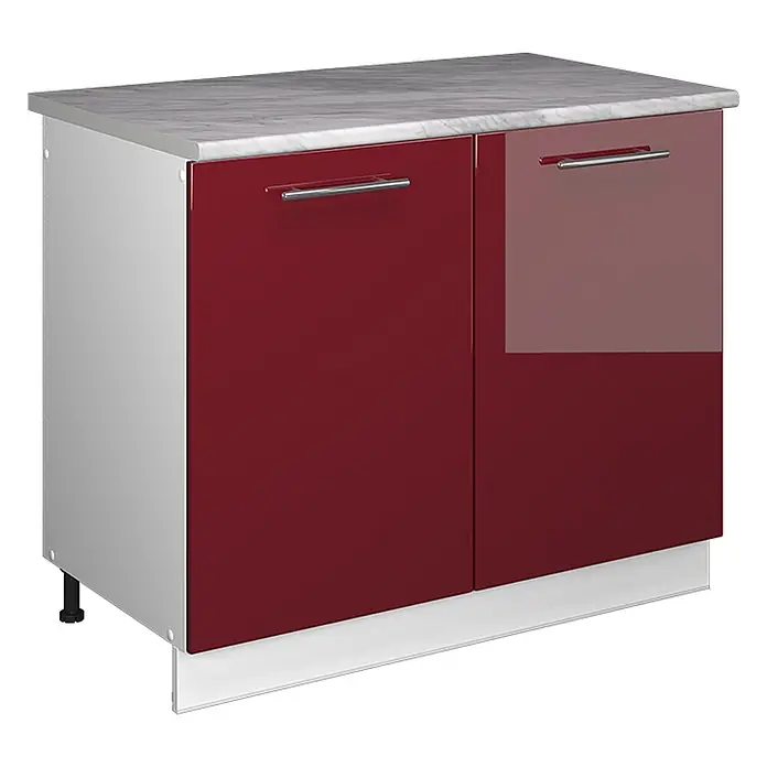 Spülenunterschrank Fame-Line 100 cm Bordeaux Hochglanz Art.-Nr. 61919 - 