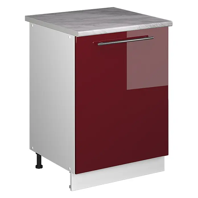 Spülenunterschrank Fame-Line 60 cm Bordeaux Hochglanz Art.-Nr. 62190 - 