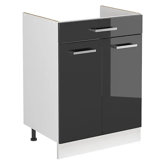 Spülenunterschrank R-Line 60 cm Anthrazit Hochglanz Art.-Nr. 72983 - 