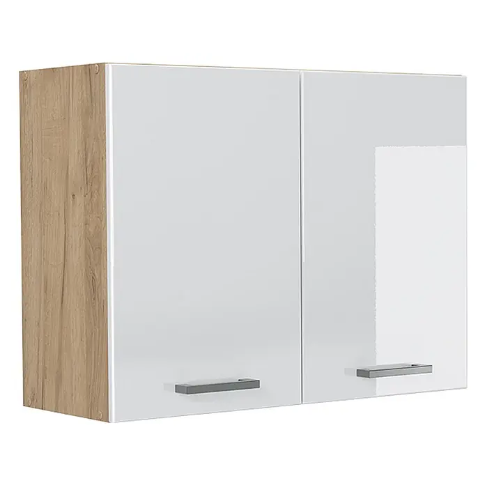 Küchenglasschrank R-Line 80 cm Weiß Hochglanz Art.-Nr. 71486 - 