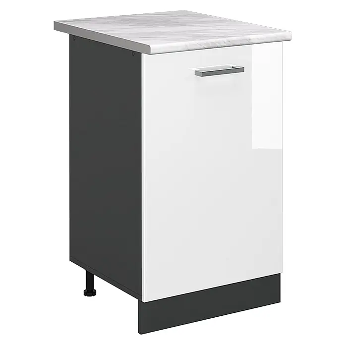 Küchenunterschrank R-Line 50 cm Weiß Hochglanz Art.-Nr. 70298 - 