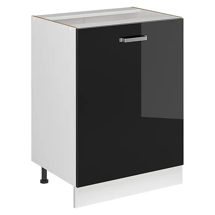 Küchenunterschrank R-Line 60 cm Schwarz Hochglanz Art.-Nr. 72134 - 