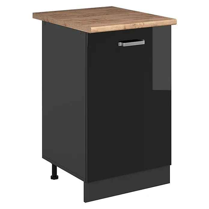 Küchenunterschrank R-Line 50 cm Schwarz Hochglanz Art.-Nr. 70269 - 