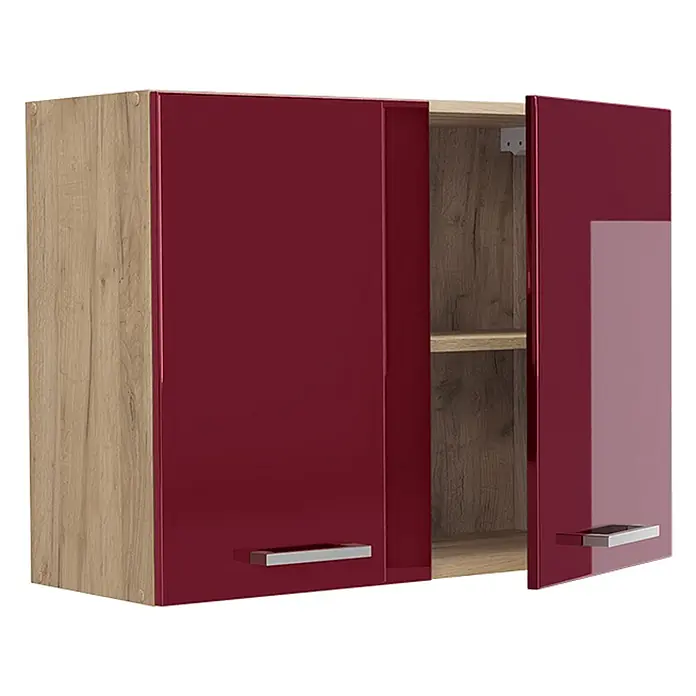 Küchenglasschrank R-Line 80 cm Rot Hochglanz Art.-Nr. 71481 - 