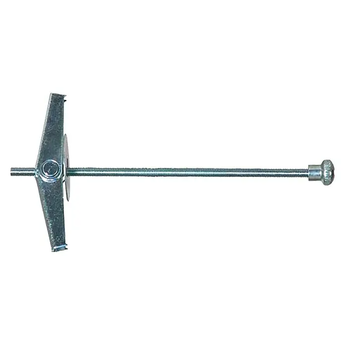 Stabilit Federklappdübel KD4K - Länge Dübel: 105 mm, 2 Stk., Durchmesser Bohrloch: 14 mm - Nahaufnahme eines Kippdübel-Ankers, ideal zum sicheren Befestigen von Gegenständen an Trockenbauwänden.