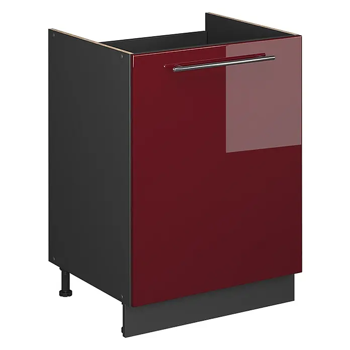 Spülenunterschrank Fame-Line 60 cm Bordeaux Hochglanz Art.-Nr. 63415 - 