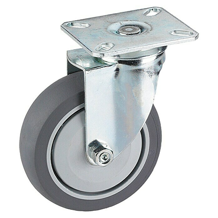 Stabilit Rueda giratoria para equipos (Diámetro ruedas: 75 mm, Capacidad de carga: 50 kg, Cojinete de bolas, Con placa)