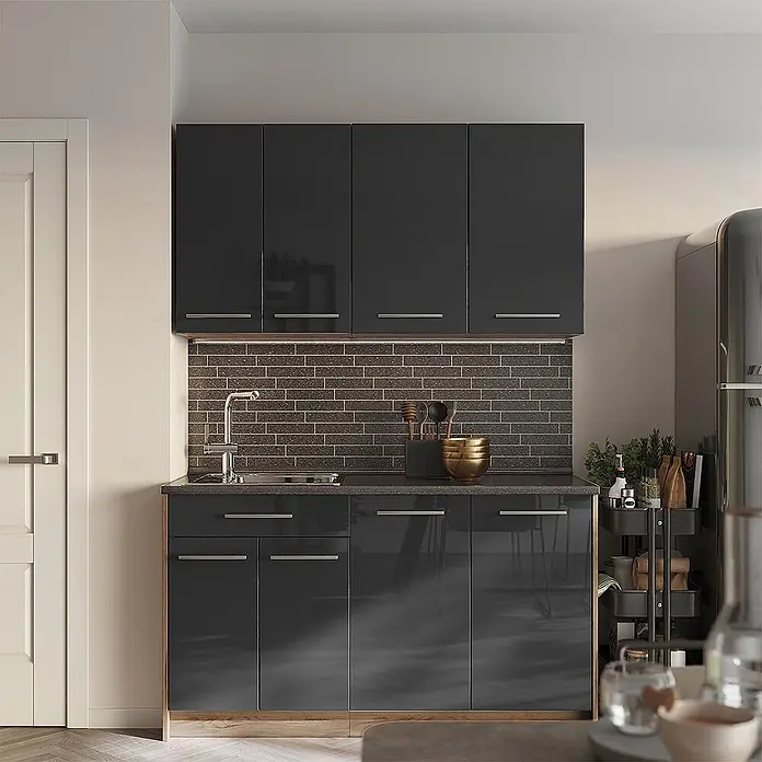 Hängeschrank Fame-Line 80 cm Anthrazit Hochglanz Art.-Nr. 62813 - 