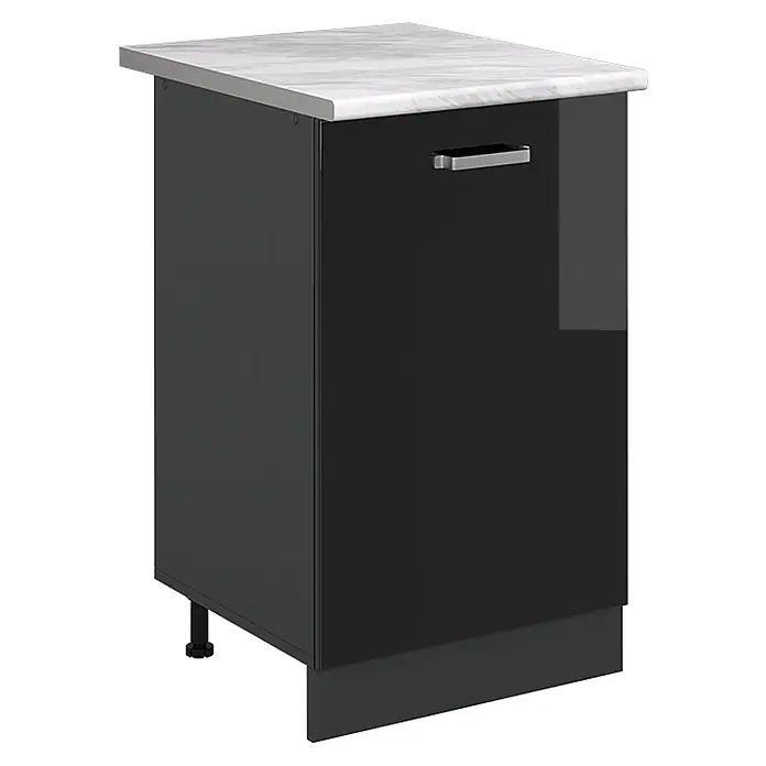 Küchenunterschrank R-Line 50 cm Schwarz Hochglanz Art.-Nr. 70274 - 