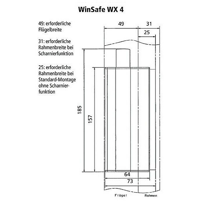 Burg-Wächter Fenstersicherung Winsafe WX 4 (Nach innen öffnende Fenster, Weiß)