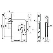 Stabilit Riegel-Einsteckschloss (Holztür, Universell einsetzbar, Profilzylinder PZ)