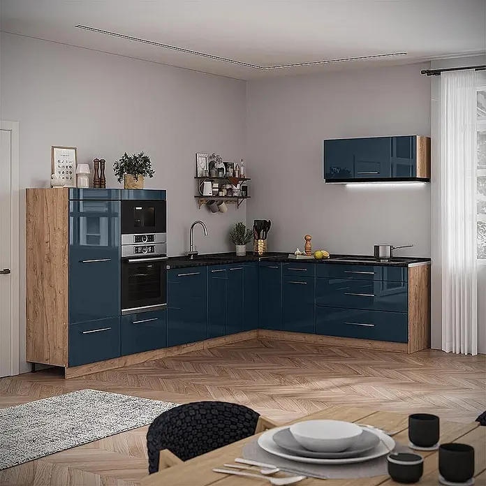 Hängeschrank Fame-Line 100 cm Dunkelblau Hochglanz Art.-Nr. 61582 - 