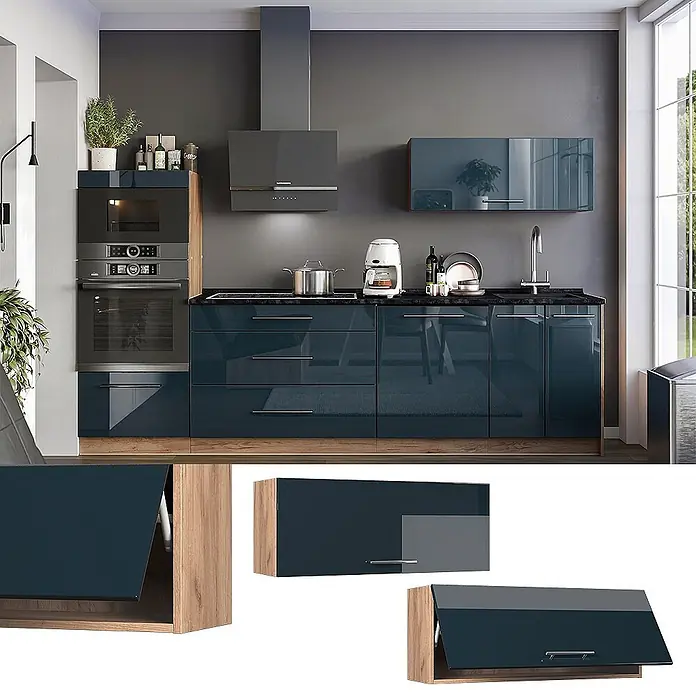 Hängeschrank Fame-Line 100 cm Dunkelblau Hochglanz Art.-Nr. 61582 - 
