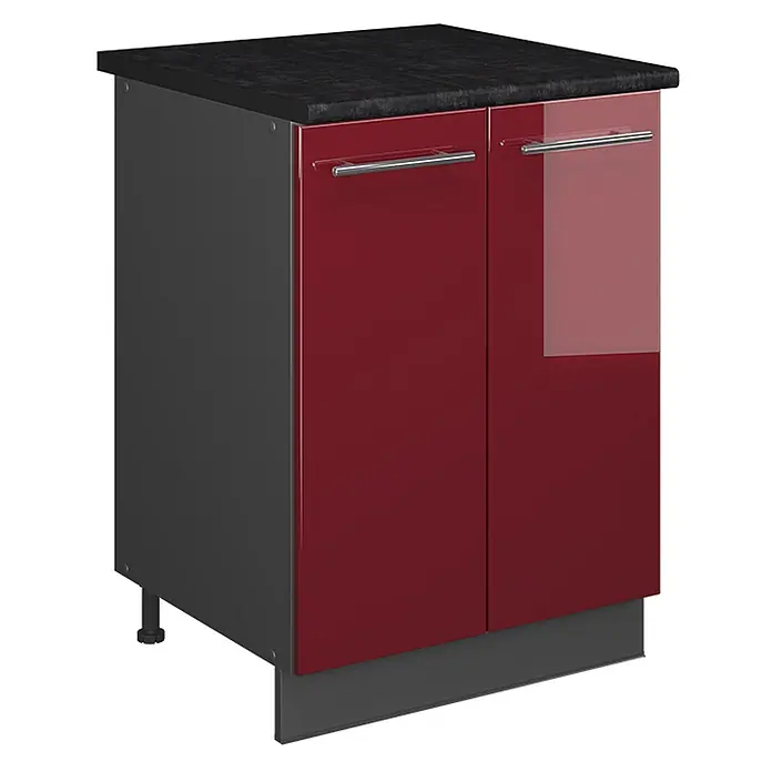 Spülenunterschrank Fame-Line 60 cm Bordeaux Hochglanz Art.-Nr. 65253 - 