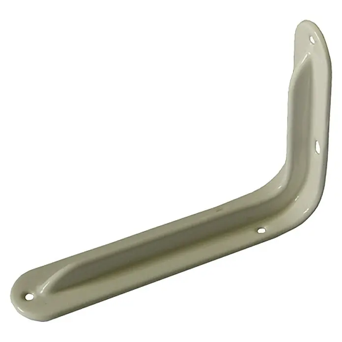 Stabilit Format-Standard-Konsole - 145 x 31 x 100 mm, Belastbarkeit: 65 kg, Metall, Weiß - Ein cremefarbener Regalträger mit Löchern zur Befestigung an der Wand oder am Regal. Ideal für die Wandmontage von Regalen.