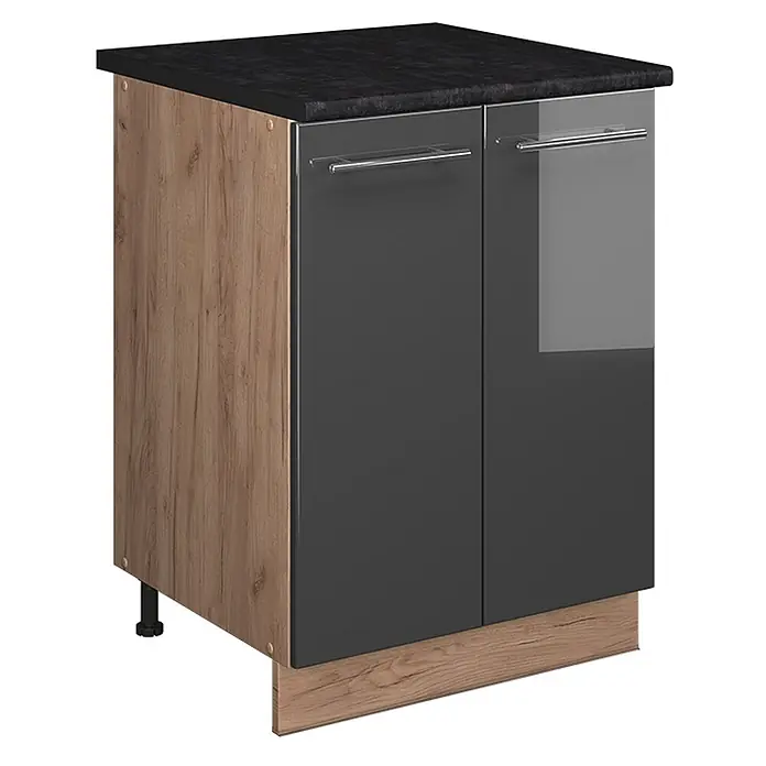 Spülenunterschrank Fame-Line 60 cm Anthrazit Hochglanz Art.-Nr. 65218 - 