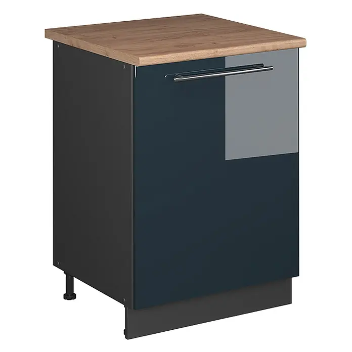 Küchenunterschrank Fame-Line 60 cm Dunkelblau Hochglanz Art.-Nr. 65175 - 