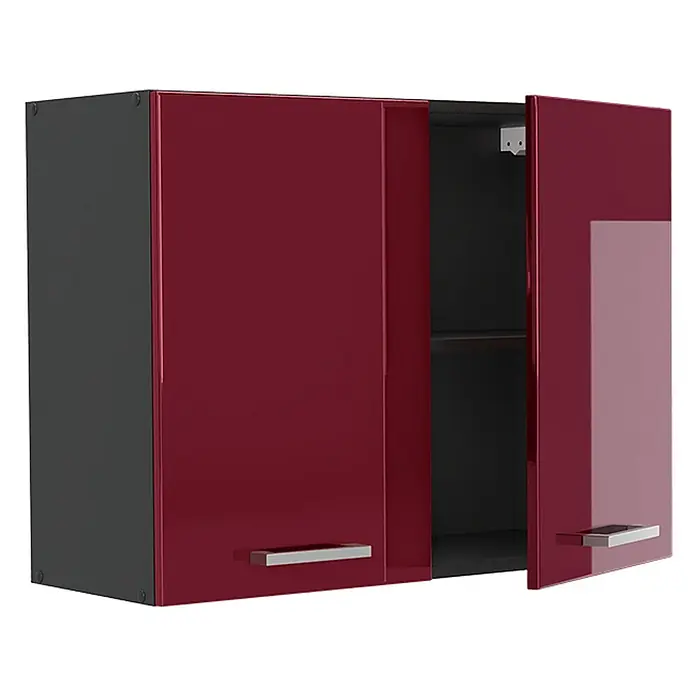 Küchenglasschrank R-Line 80 cm Rot Hochglanz Art.-Nr. 71467 - 