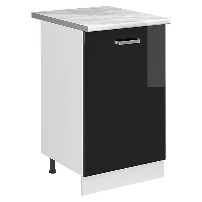 Küchenunterschrank R-Line 50 cm Schwarz Hochglanz Art.-Nr. 70162 - 