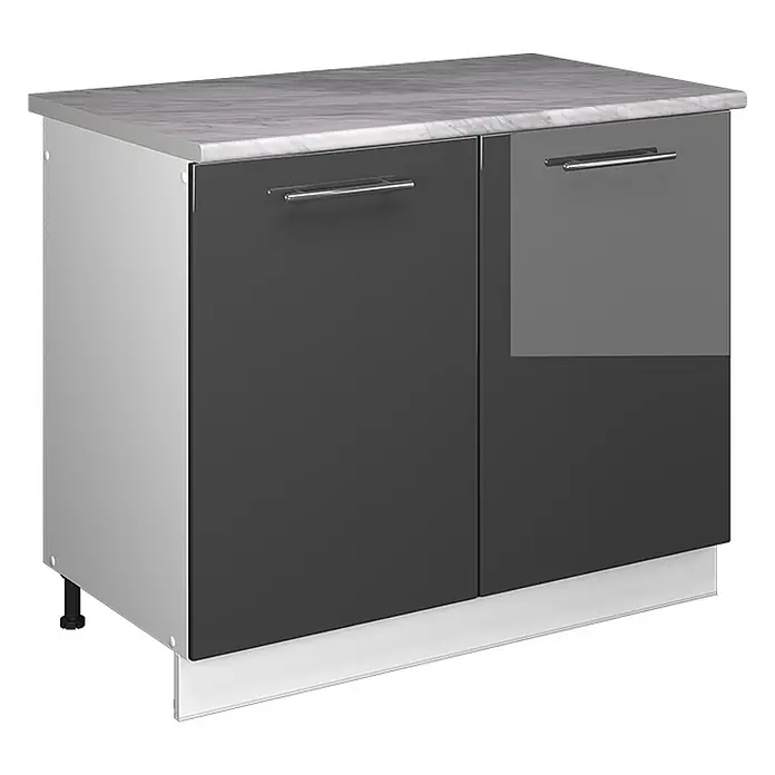 Spülenunterschrank Fame-Line 100 cm Anthrazit Hochglanz Art.-Nr. 61904 - 