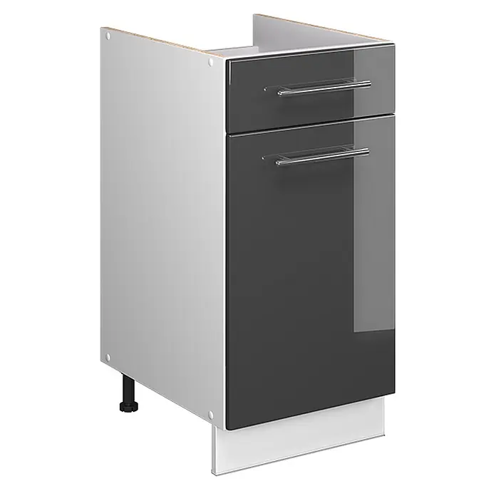 Küchenunterschrank Fame-Line 40 cm Anthrazit Hochglanz Art.-Nr. 60898 - 
