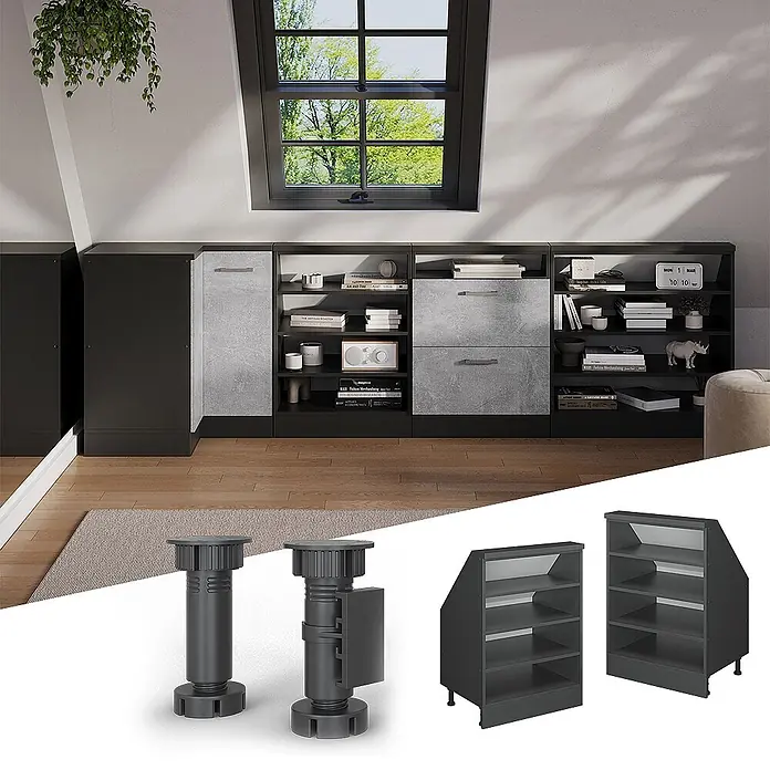 Küchenschrank für Dachschrägen R-Line 40 cm Anthrazit Art.-Nr. 60685 - 