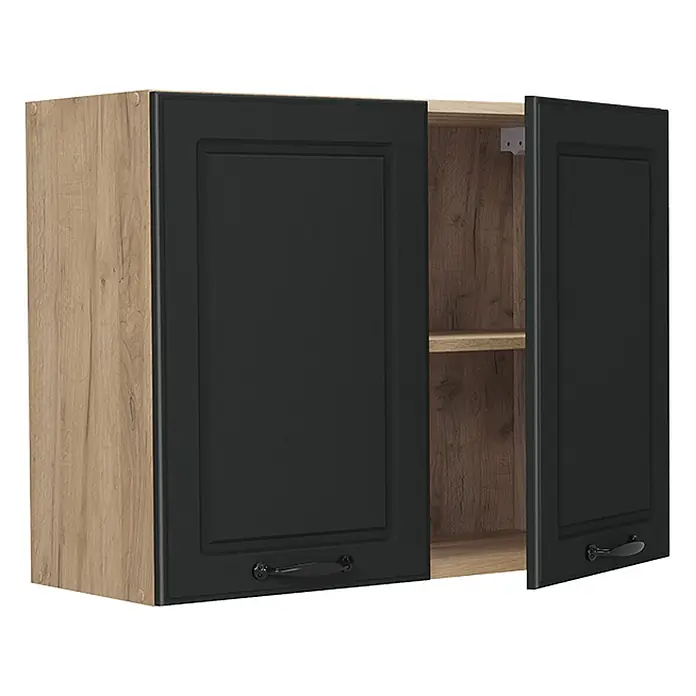 Küchenglasschrank R-Line 80 cm Anthrazit Landhaus Art.-Nr. 71479 - 