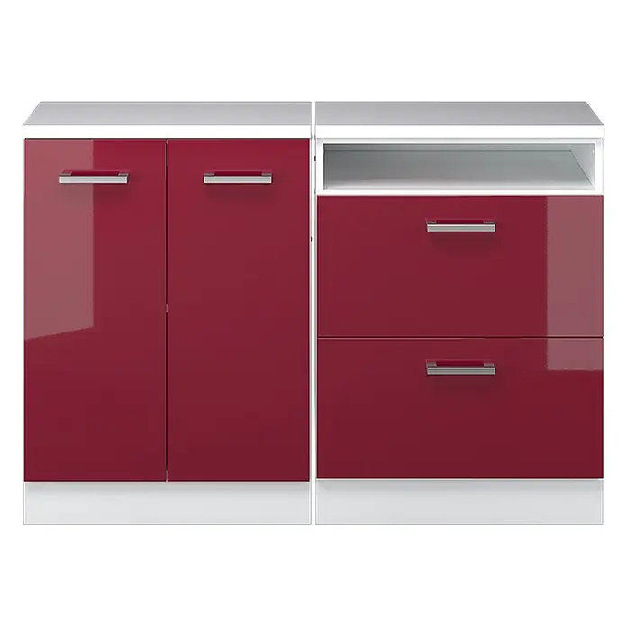 Küchenschrank für Dachschrägen R-Line 120 cm Rot Hochglanz Art.-Nr. 60371 - 